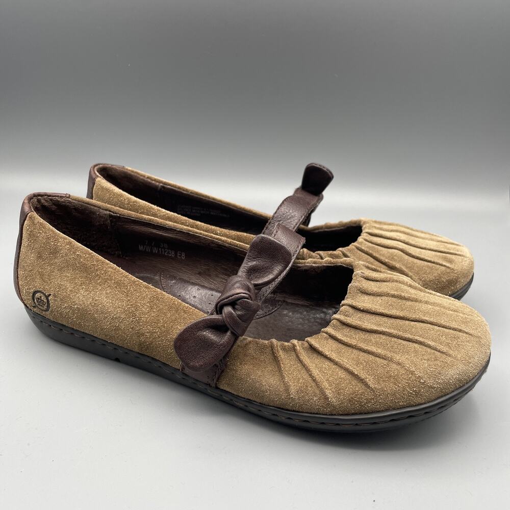 Born Mary Jane Shoe Size 7 Brown Suede Leather Prairie Twee Academia Twee Modest - Picture 2 of 10